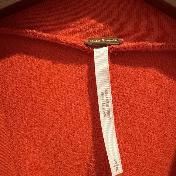 Free People Tunic Women S Red Festival Embroidered Bloom Boho Asian Artsy Flare - Picture 3 of 16